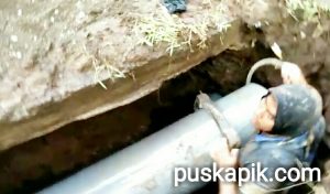 Gerak Cepat PDAM kembali Tangani Pecah Pipa PVC 14″
