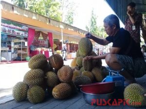 Nikmatnya Menyantap Durian di Alun-alun Pemalang