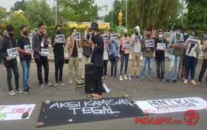 Puluhan Mahasiswa dan Pemuda di Kabupaten Tegal Tuntut Pembatalan UU Omnibus Law