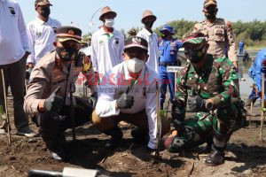 Mageri Segoro, Polres Pemalang Tanam Bibit Mangrove di Pantai Asemdoyong