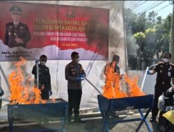 Ribuan Barang Bukti Tindak Pidana di Pemalang Dimusnahkan