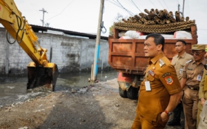 Atasi Genangan di Depan Polytron Demak, Pengerjaan Sodetan Sungai Sayung Dimulai