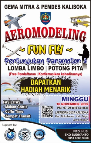 SAKSIKAN Aeromodeling, Beragam Pesawat Terbang Miniatur Hiasi Langit Kalisoka Tegal Besok